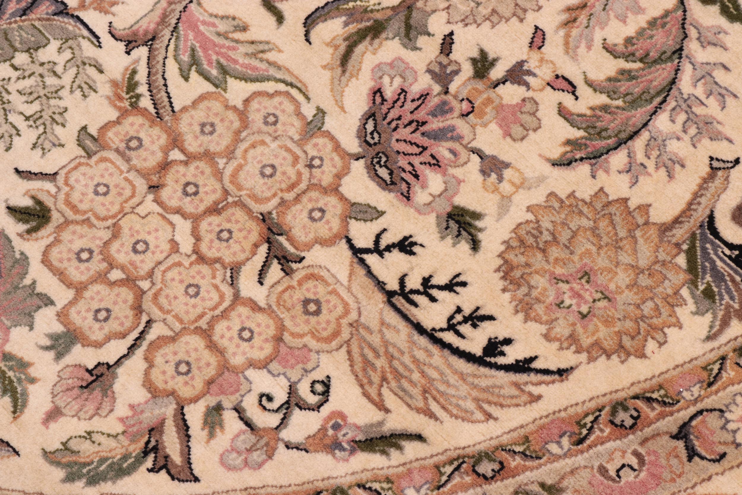handmade Traditional Nagi Beige Pink Hand Knotted ROUND 100% WOOL area rug 8' x 8'