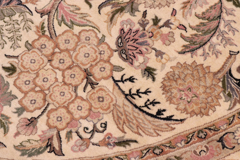 handmade Traditional Nagi Beige Pink Hand Knotted ROUND 100% WOOL area rug 8' x 8'