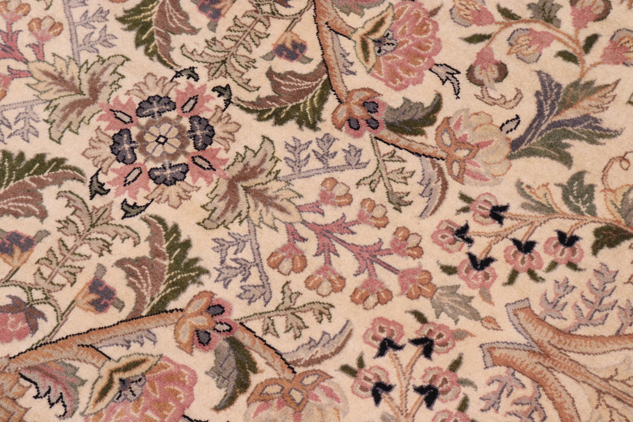 handmade Traditional Nagi Beige Pink Hand Knotted ROUND 100% WOOL area rug 8' x 8'