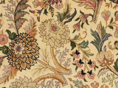 handmade Traditional Nagi Beige Pink Hand Knotted ROUND 100% WOOL area rug 8x8