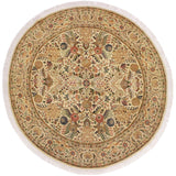 handmade Traditional Nagi Beige Pink Hand Knotted ROUND 100% WOOL area rug 8x8