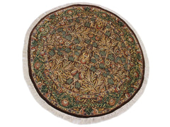 handmade Traditional Imran Brown Beige Hand Knotted ROUND 100% WOOL area rug 6x7