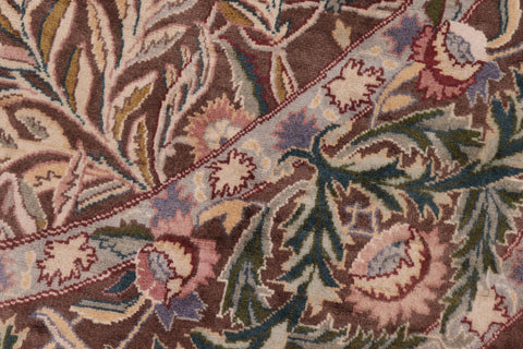 handmade Traditional Imran Brown Beige Hand Knotted ROUND 100% WOOL area rug 6'x7'