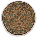 handmade Traditional Imran Brown Beige Hand Knotted ROUND 100% WOOL area rug 6x7