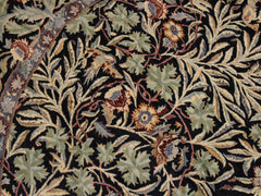 handmade Traditional Imran Black Grey Hand Knotted ROUND 100% WOOL area rug 6x6