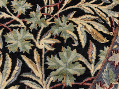 handmade Traditional Imran Black Grey Hand Knotted ROUND 100% WOOL area rug 6x6