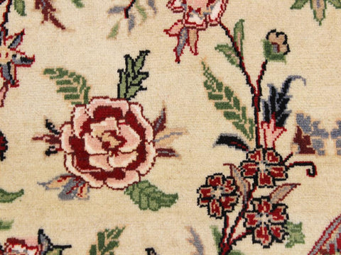 handmade Traditional Kashan Beige Black Hand Knotted ROUND 100% WOOL area rug 6x6