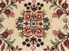 handmade Traditional Kashan Beige Black Hand Knotted ROUND 100% WOOL area rug 6x6