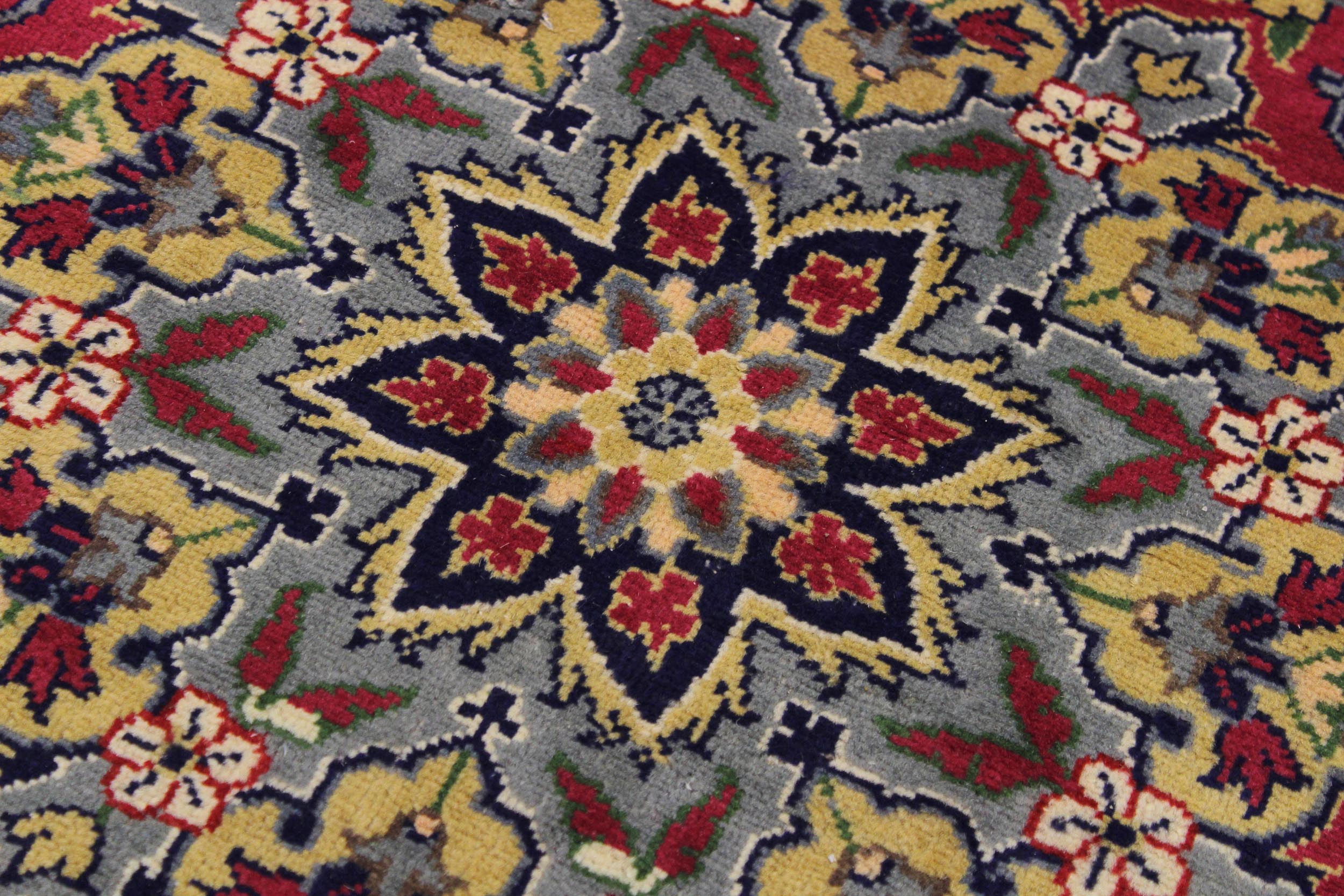 handmade Traditional Kashan Pink Gray Hand Knotted ROUND 100% WOOL area rug 6' x 6'