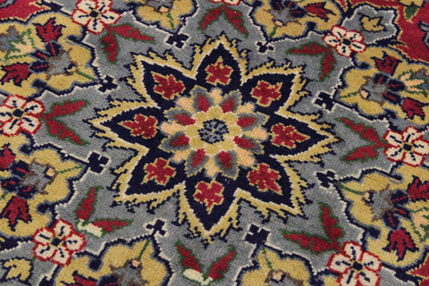 handmade Traditional Kashan Pink Gray Hand Knotted ROUND 100% WOOL area rug 6' x 6'