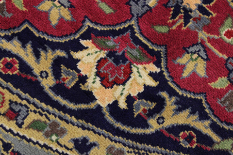 handmade Traditional Kashan Pink Gray Hand Knotted ROUND 100% WOOL area rug 6' x 6'