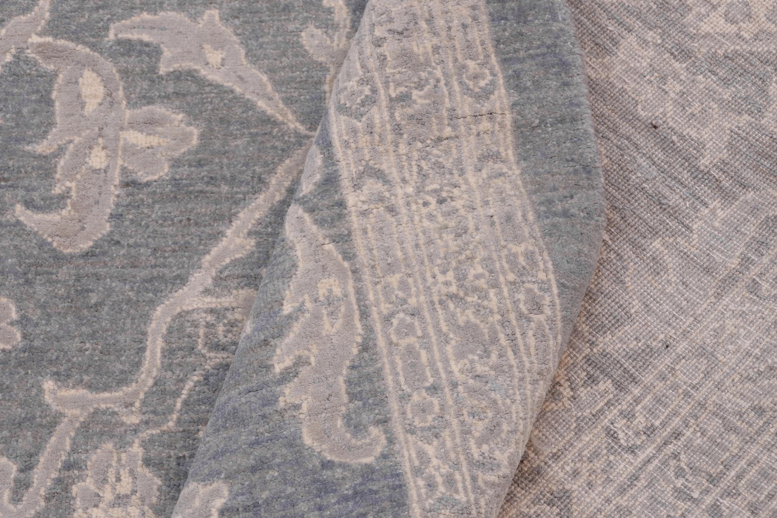 handmade Transitional Kafkaz Lt. Blue Lt. Green Hand Knotted RECTANGLE 100% WOOL area rug 12' x 18'