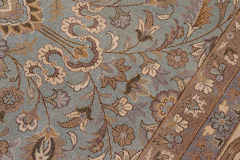handmade Traditional Design Lt. Blue Ivory Hand Knotted RECTANGLE 100% WOOL area rug 12' x 15'
