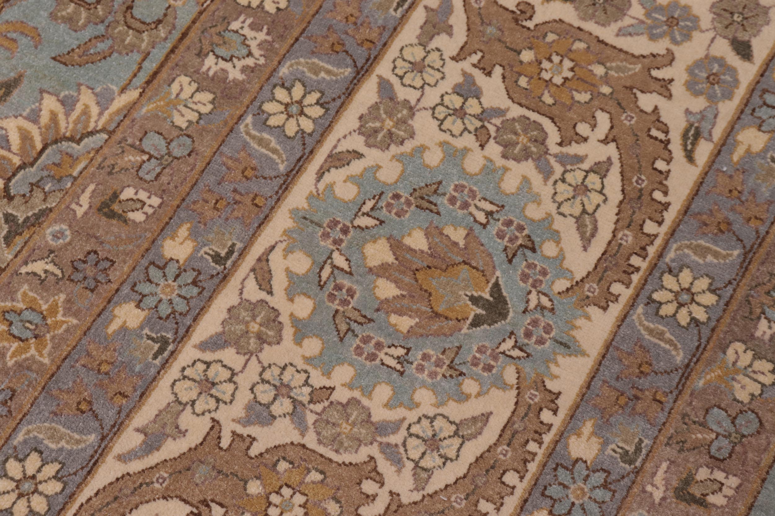 handmade Traditional Design Lt. Blue Ivory Hand Knotted RECTANGLE 100% WOOL area rug 12' x 15'