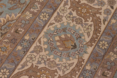 handmade Traditional Design Lt. Blue Ivory Hand Knotted RECTANGLE 100% WOOL area rug 12' x 15'