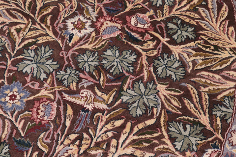 handmade Traditional Imran Brown Green Hand Knotted ROUND 100% WOOL area rug 8' x 8'