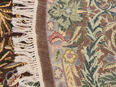 handmade Traditional Imran Brown Green Hand Knotted ROUND 100% WOOL area rug 8x8