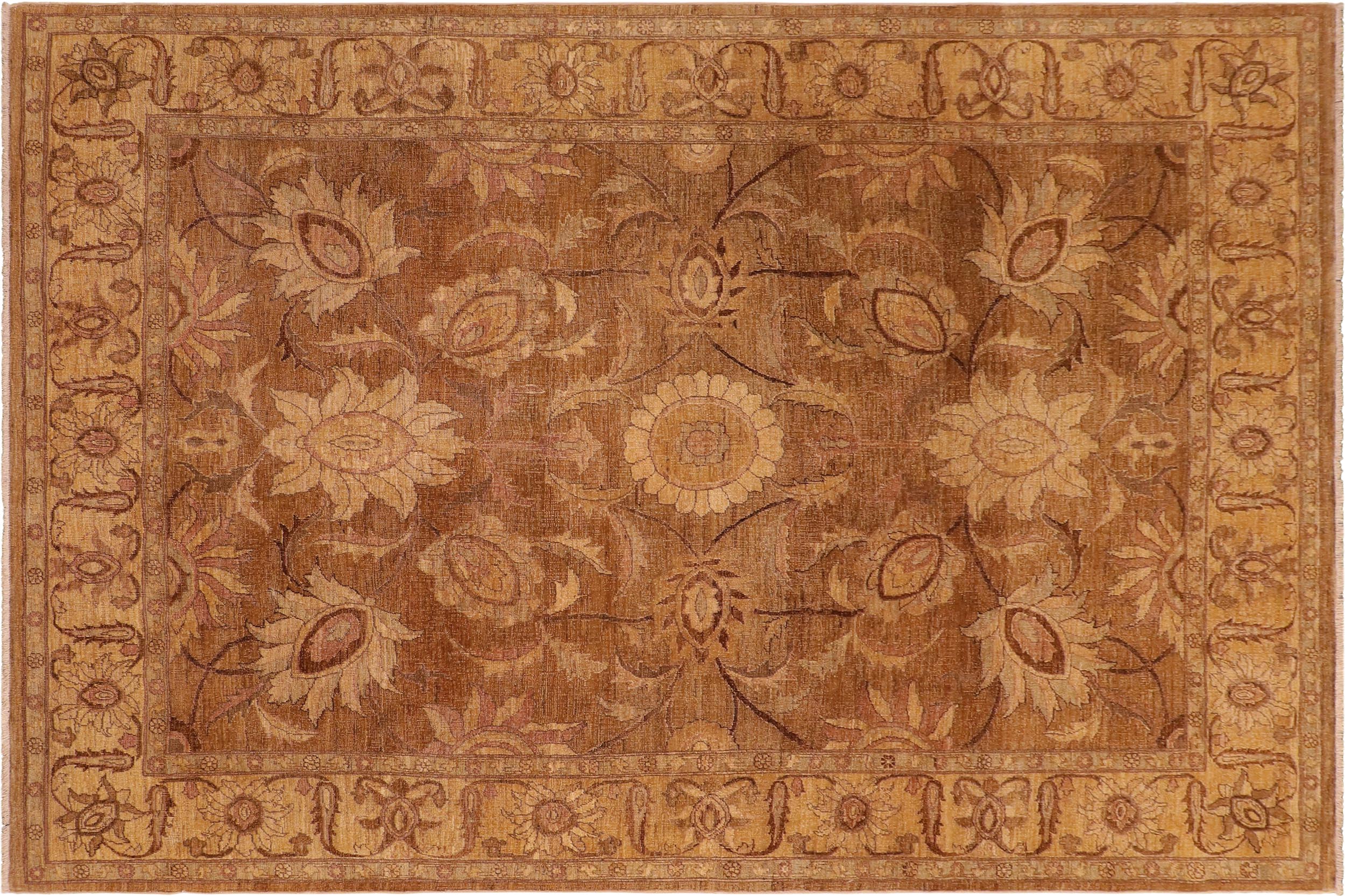handmade Traditional Antique Gold Lt. Gold Hand Knotted RECTANGLE 100% WOOL area rug 8' x 10'
