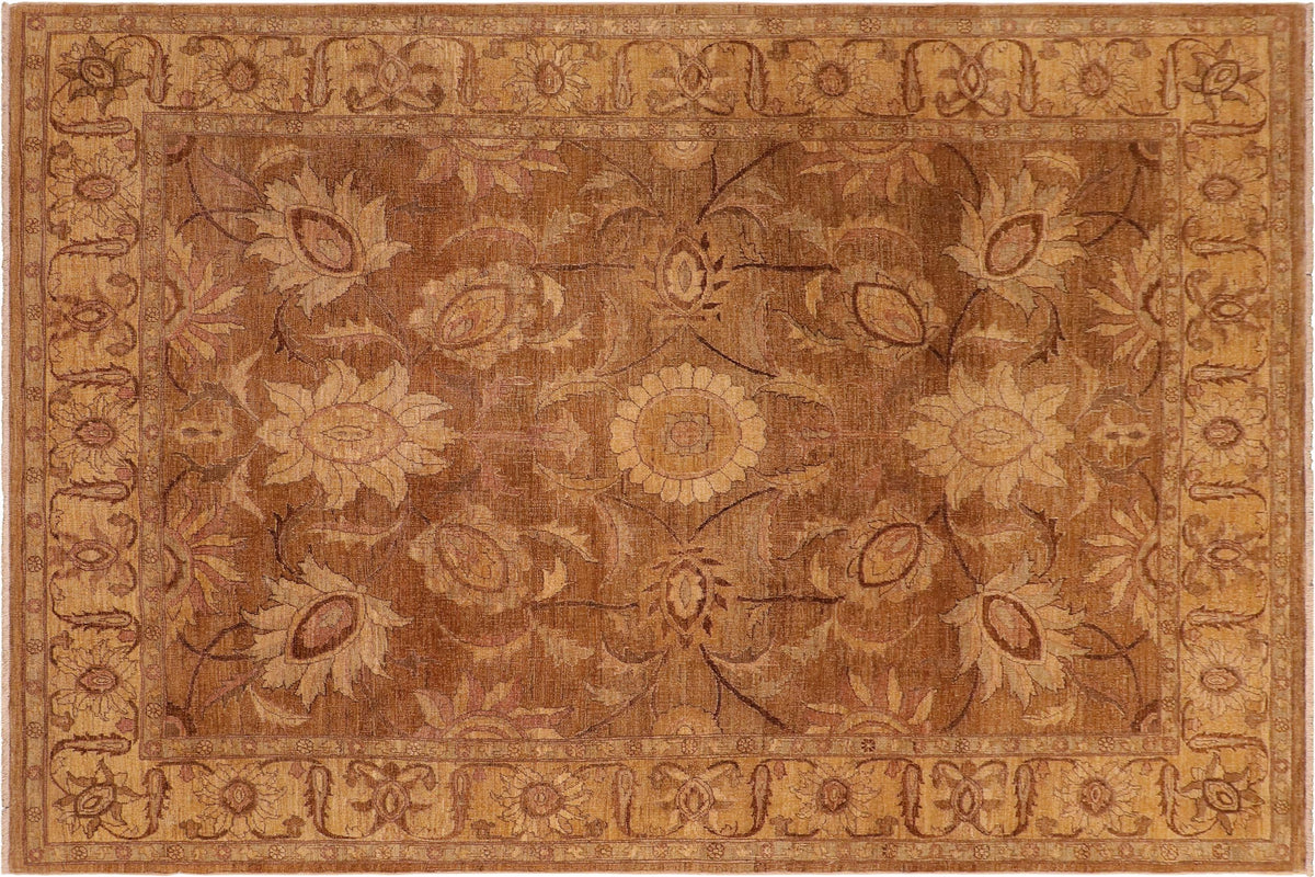 handmade Traditional Antique Gold Lt. Gold Hand Knotted RECTANGLE 100% WOOL area rug 8' x 10'