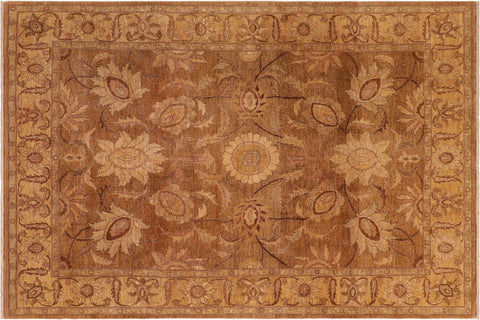 handmade Traditional Antique Gold Lt. Gold Hand Knotted RECTANGLE 100% WOOL area rug 8' x 10'
