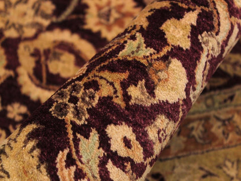 handmade Traditional Kashan Red Gold Hand Knotted ROUND 100% WOOL area rug 8x8