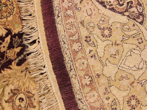 handmade Traditional Kashan Red Gold Hand Knotted ROUND 100% WOOL area rug 8x8