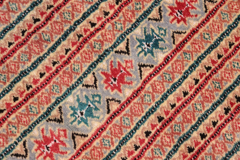 handmade Geometric Bokhara Green Pink Hand Knotted RECTANGLE 100% WOOL area rug 10X14