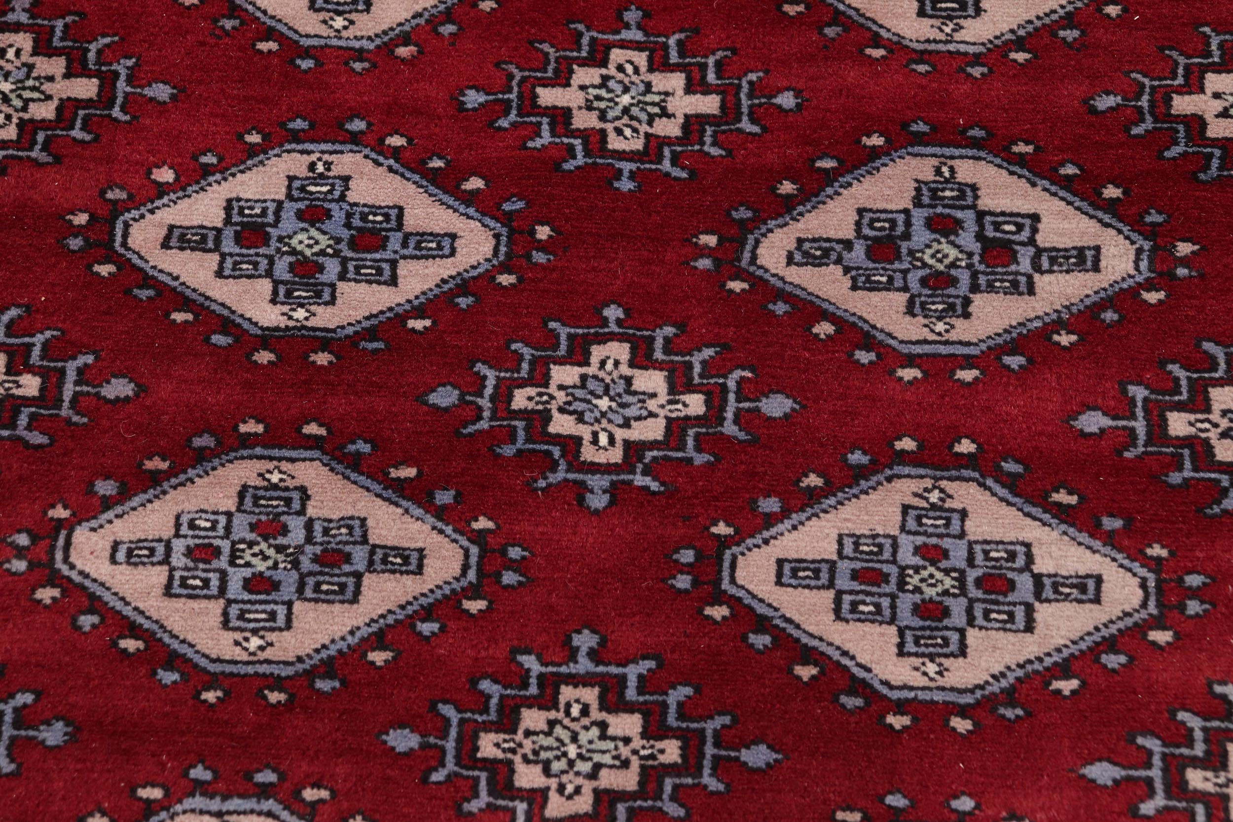 handmade Geometric Bokhara Red Taupe Hand Knotted RECTANGLE 100% WOOL area rug 9X12