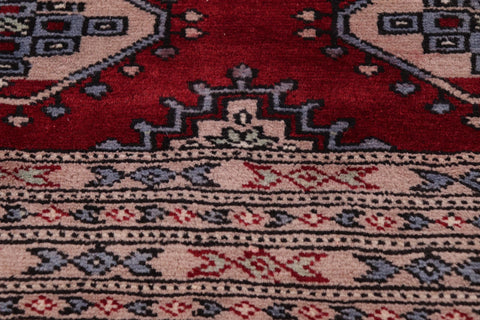 handmade Geometric Bokhara Red Taupe Hand Knotted RECTANGLE 100% WOOL area rug 9X12