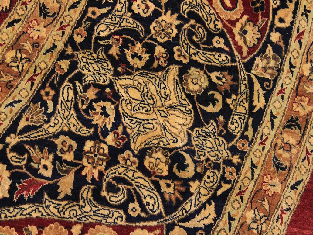 handmade Traditional Kashan Red Blue Hand Knotted ROUND 100% WOOL area rug 12x12