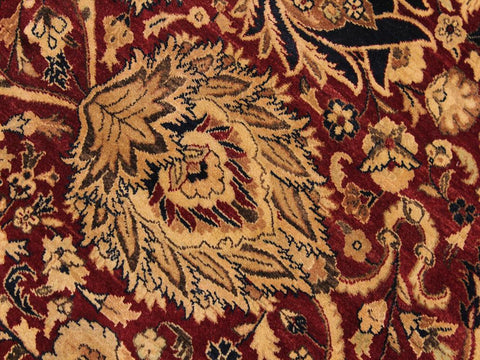 handmade Traditional Kashan Red Blue Hand Knotted ROUND 100% WOOL area rug 12x12