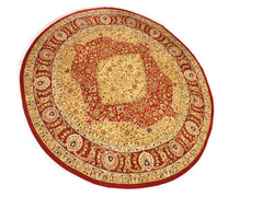 handmade Traditional Design Rust Ivory Hand Knotted ROUND 100% WOOL area rug 9x9