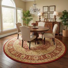 Antique Vegetable Dyed Lita Rust/Ivory Wool Round - 8'11''X9'0''