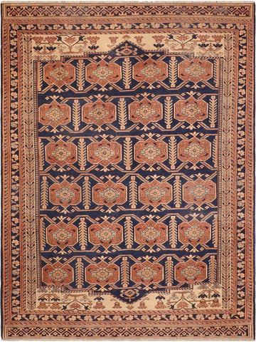 handmade Transitional Antique Blue Beige Hand Knotted RECTANGLE 100% WOOL area rug 6x9