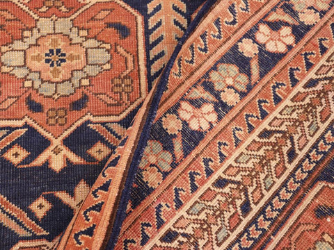 handmade Transitional Antique Blue Beige Hand Knotted RECTANGLE 100% WOOL area rug 6x9