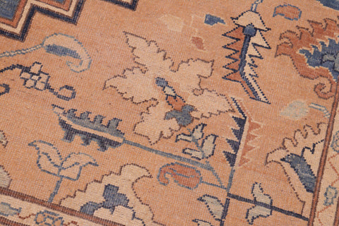handmade Traditional Antique Blue Tan Hand Knotted RECTANGLE 100% WOOL area rug 6' x 9'