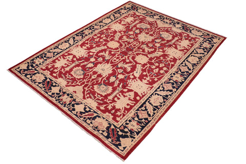handmade Traditional Kafkaz Red Blue Hand Knotted RECTANGLE 100% WOOL area rug 6x9