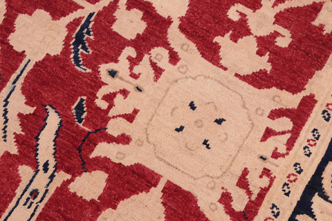 handmade Traditional Kafkaz Red Blue Hand Knotted RECTANGLE 100% WOOL area rug 6x9