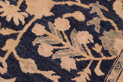 handmade Traditional Kafkaz Blue Tan Hand Knotted RECTANGLE 100% WOOL area rug 6x9