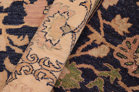 handmade Traditional Kafkaz Blue Tan Hand Knotted RECTANGLE 100% WOOL area rug 6x9
