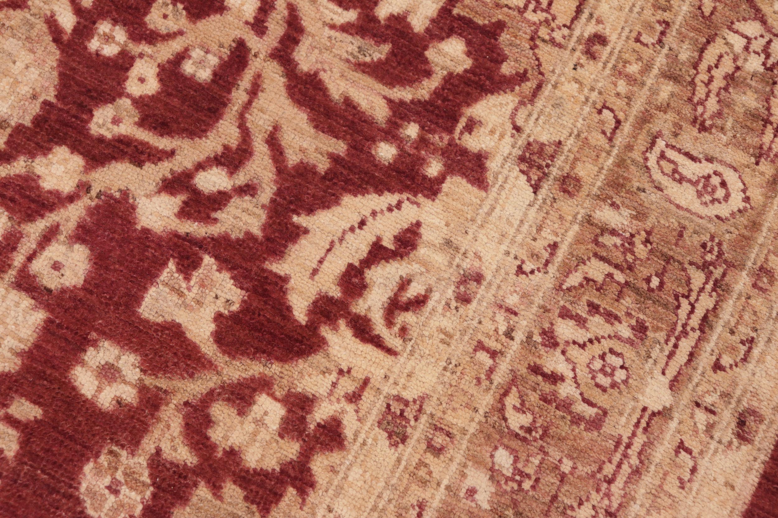 handmade Transitional Kafkaz Red Brown Hand Knotted RECTANGLE 100% WOOL area rug 6' x 9'