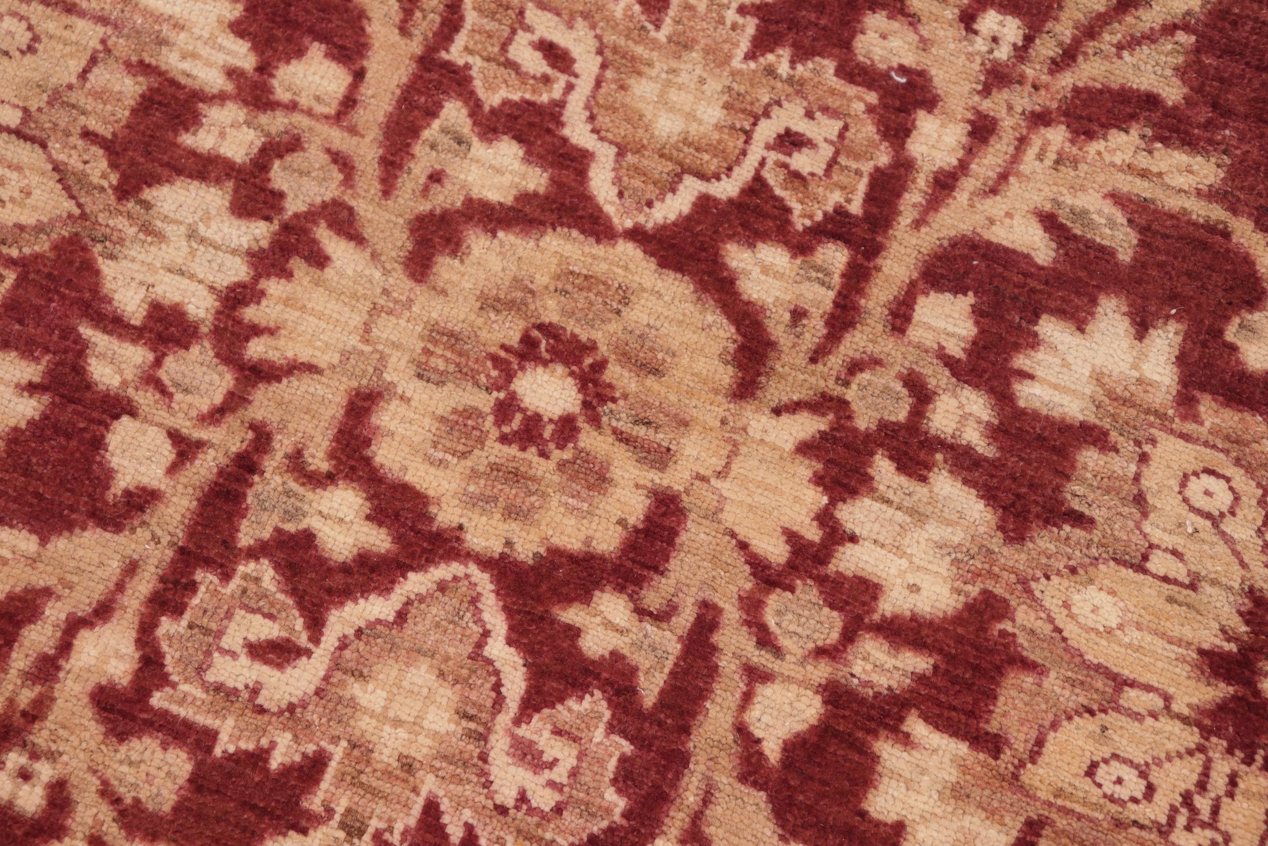 handmade Transitional Kafkaz Red Brown Hand Knotted RECTANGLE 100% WOOL area rug 6' x 9'