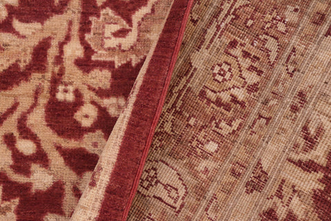 handmade Transitional Kafkaz Red Brown Hand Knotted RECTANGLE 100% WOOL area rug 6' x 9'