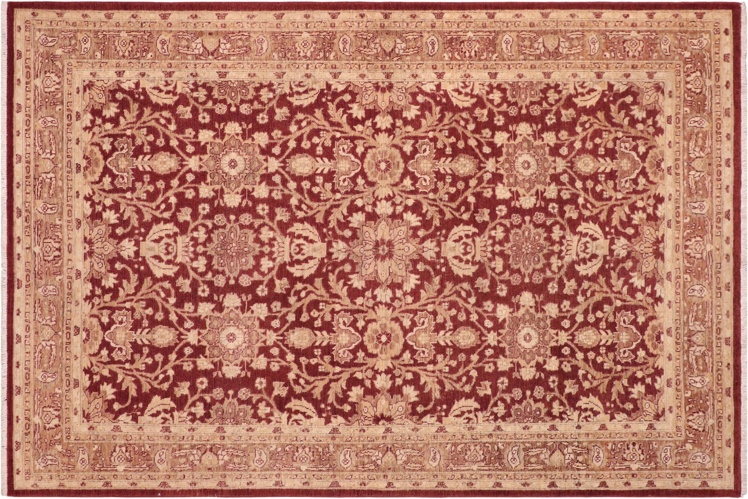 handmade Transitional Kafkaz Red Brown Hand Knotted RECTANGLE 100% WOOL area rug 6' x 9'
