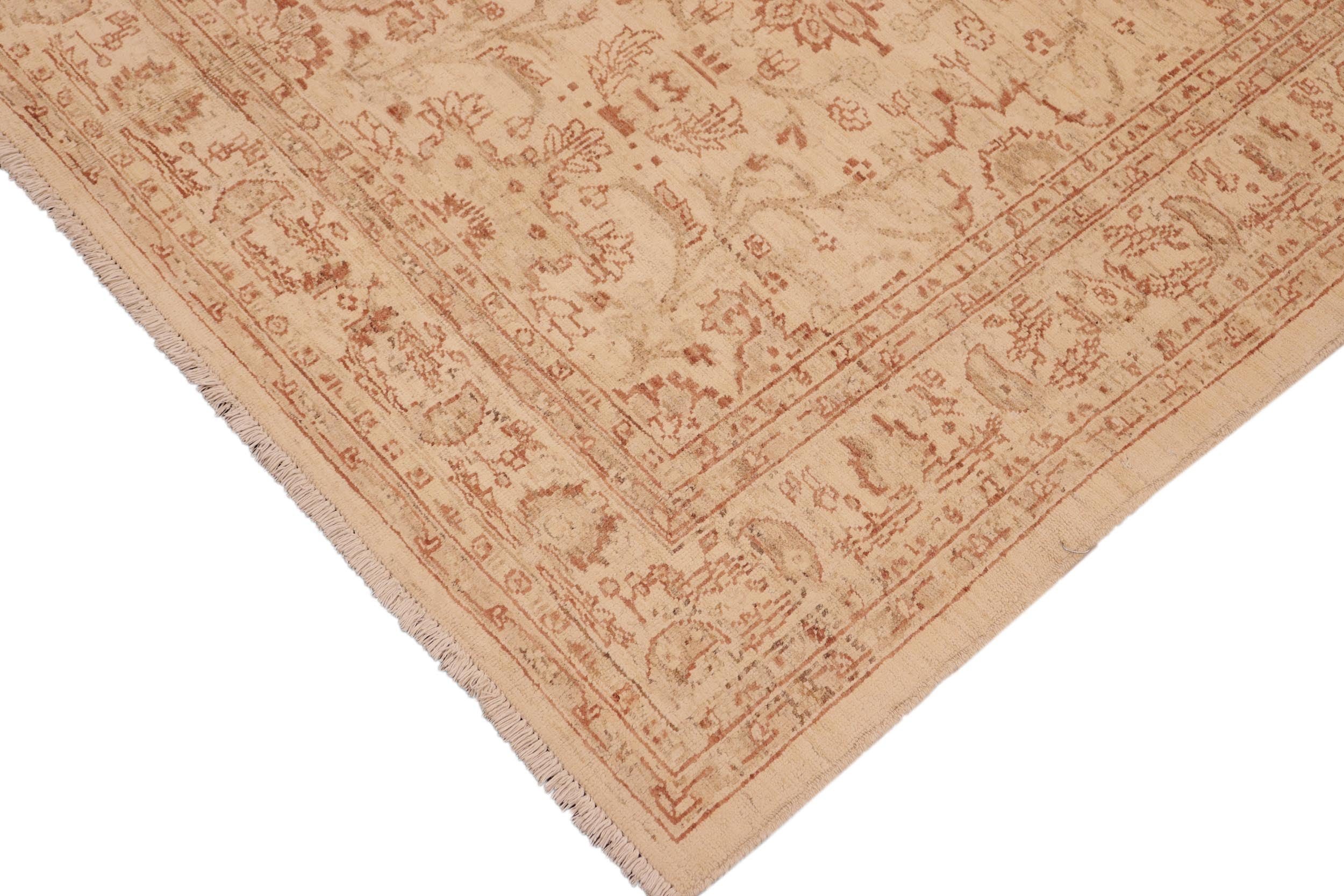 handmade Traditional Kafkaz Beige Rust Hand Knotted RECTANGLE 100% WOOL area rug 6x9