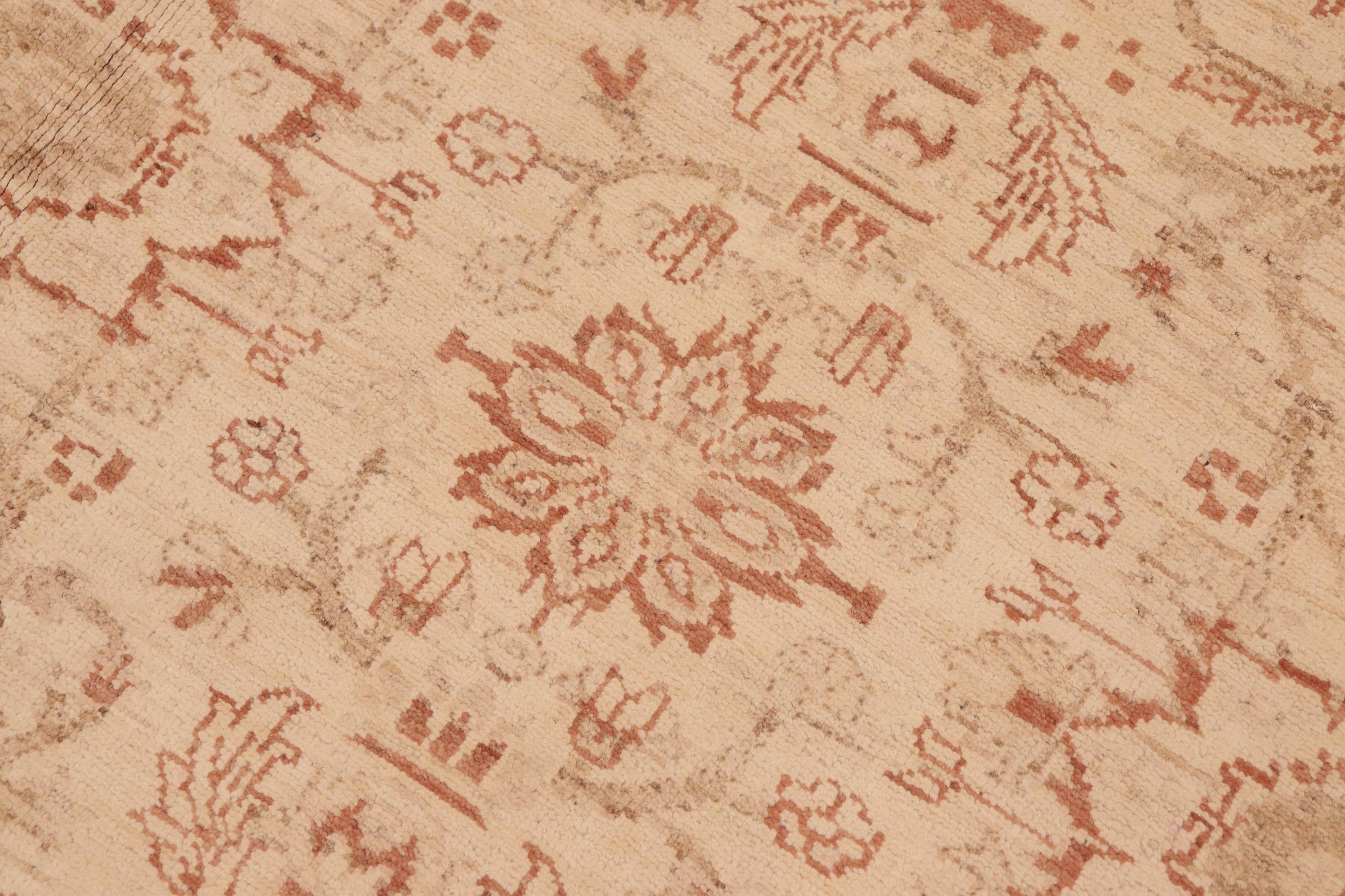 handmade Traditional Kafkaz Beige Rust Hand Knotted RECTANGLE 100% WOOL area rug 6x9