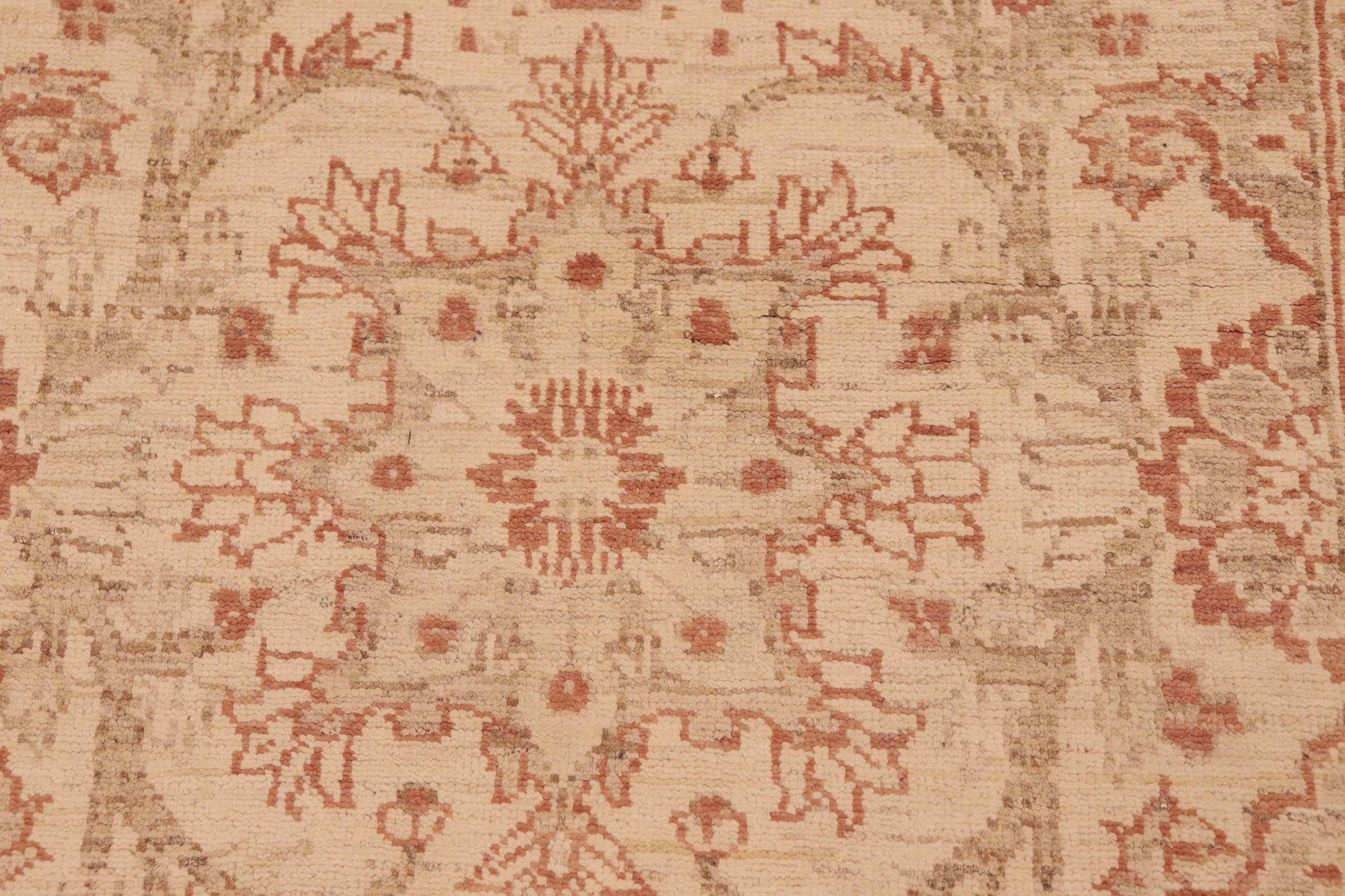 handmade Traditional Kafkaz Beige Rust Hand Knotted RECTANGLE 100% WOOL area rug 6x9