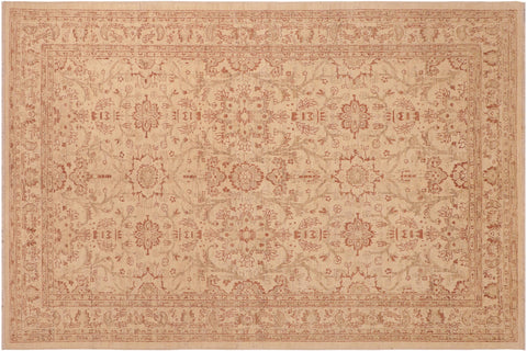 handmade Traditional Kafkaz Beige Rust Hand Knotted RECTANGLE 100% WOOL area rug 6x9