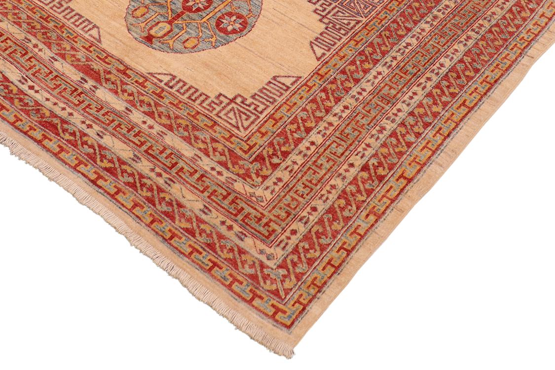 handmade Traditional Kafkaz Beige Rust Hand Knotted RECTANGLE 100% WOOL area rug 6x8