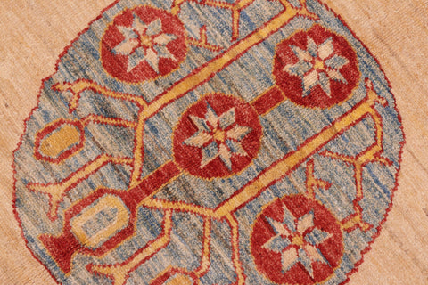 handmade Traditional Kafkaz Beige Rust Hand Knotted RECTANGLE 100% WOOL area rug 6x8